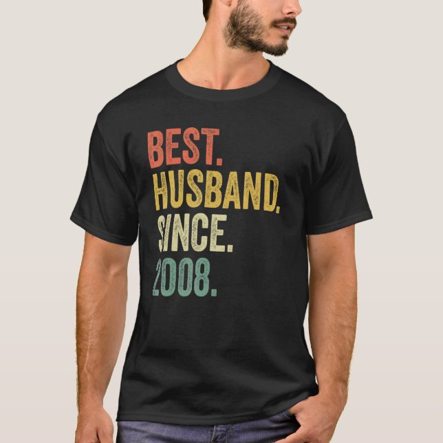 T-shirt 15th Wedding Aniversary For Him Best Husband Since (Devant)