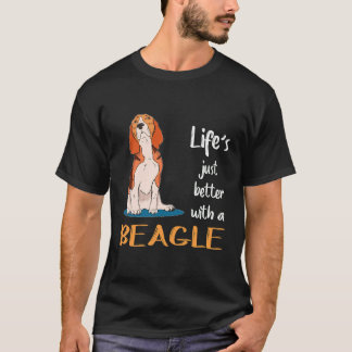 T-shirt 160 Vie Juste Mieux Avec Un Beagle