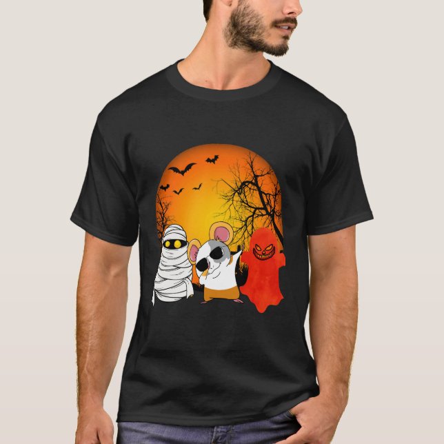 T-shirt 162 Citrouille d'Halloween de cochon de Guinée (Devant)