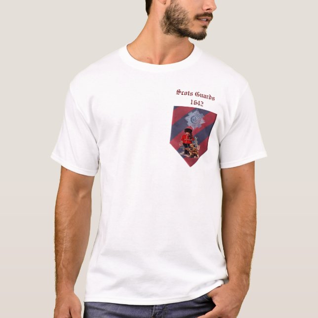 T-shirt 1642 de bleu de rouge bleu de gardes (Devant)