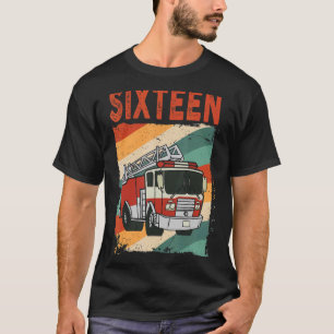 T-shirt 16 ans 16e anniversaire garçon pompier feu Tr