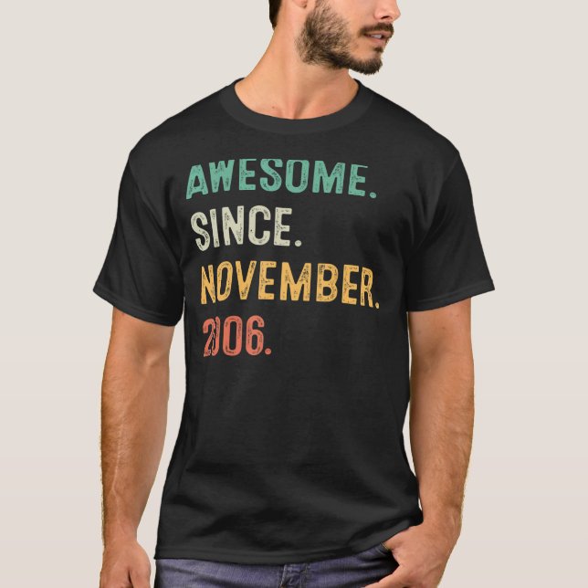 T-shirt 16 Ans 16ème Anniversaire Garçons Awesome Depuis N (Devant)