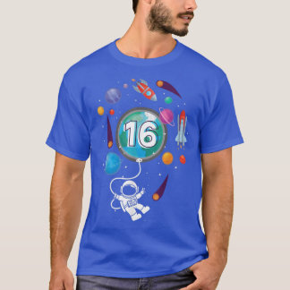 T-shirt 16 ans Anniversaire garçon astronaute espace 16e B