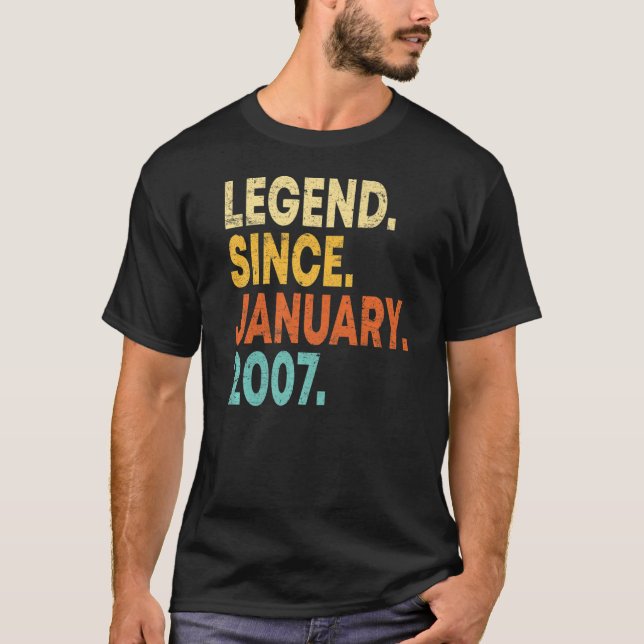 T-shirt 16 Ans Légende depuis Janvier 2007 16e Naissance (Devant)