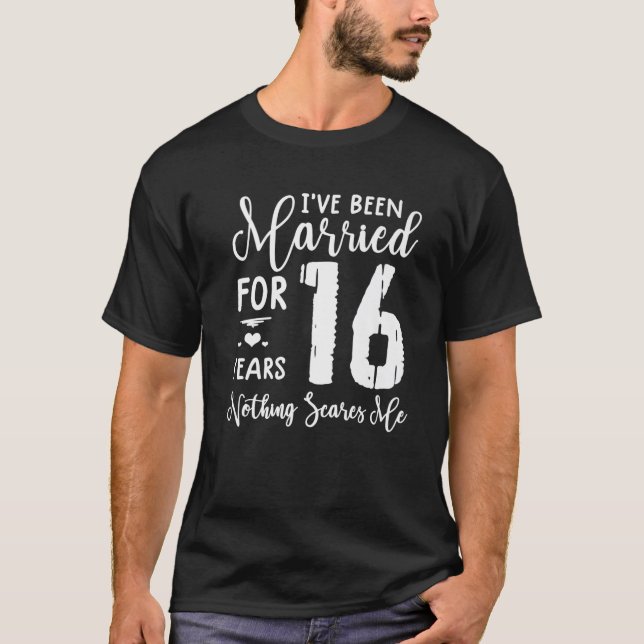 T-shirt 16 Ans Mariés Drôle Couple 16E Anniversaire (Devant)