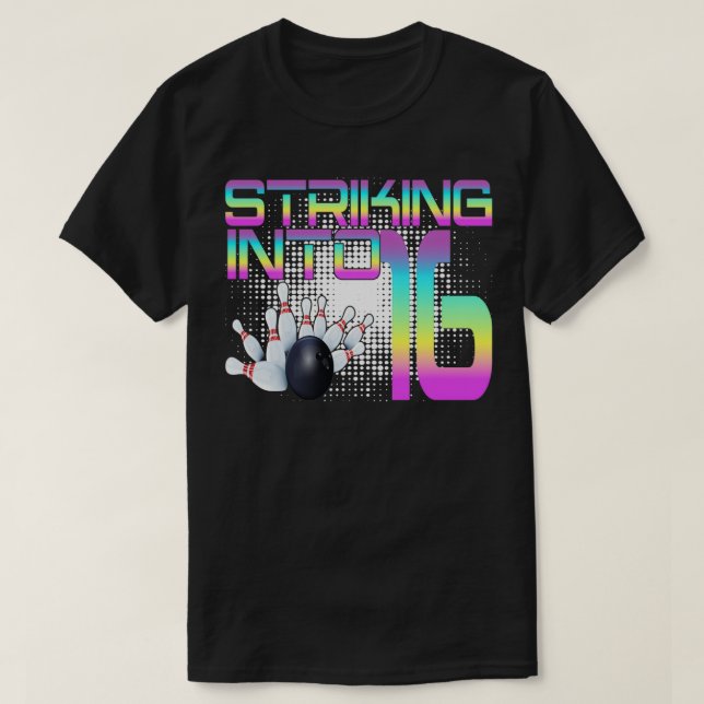 T-shirt 16 Bowling Bowler 16e anniversaire Cele (Design devant)