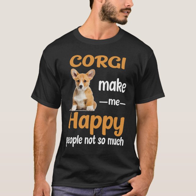 T-shirt 16 Corgi Me Rendre Heureux (Devant)