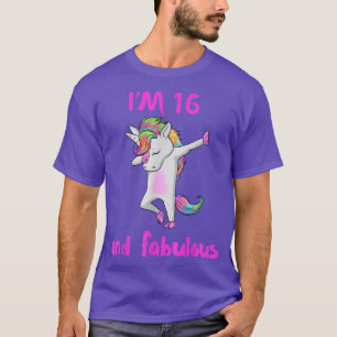 T-shirt 16 et fabuleuses filles sweet sixteen unicorn dab