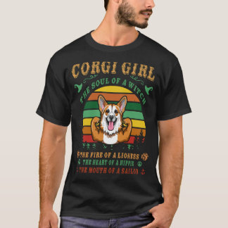 T-shirt 16 Fille Corgi Sorcière Lionne Hippie Marin
