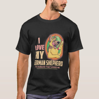 T-shirt 16 J'aime mon berger allemand, ce sont les humains