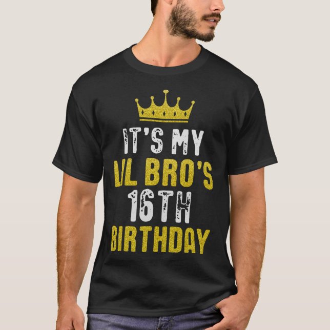 T-shirt 16e Anniversaire De La Couronne Jaune Pour Frère D (Devant)