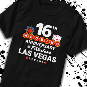 T-shirt 16e Wedding Anniversary Couples Las Vegas