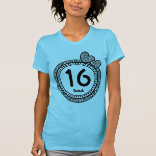 T-shirt 16ème Nom fait sur commande V3 de pois de zèbre