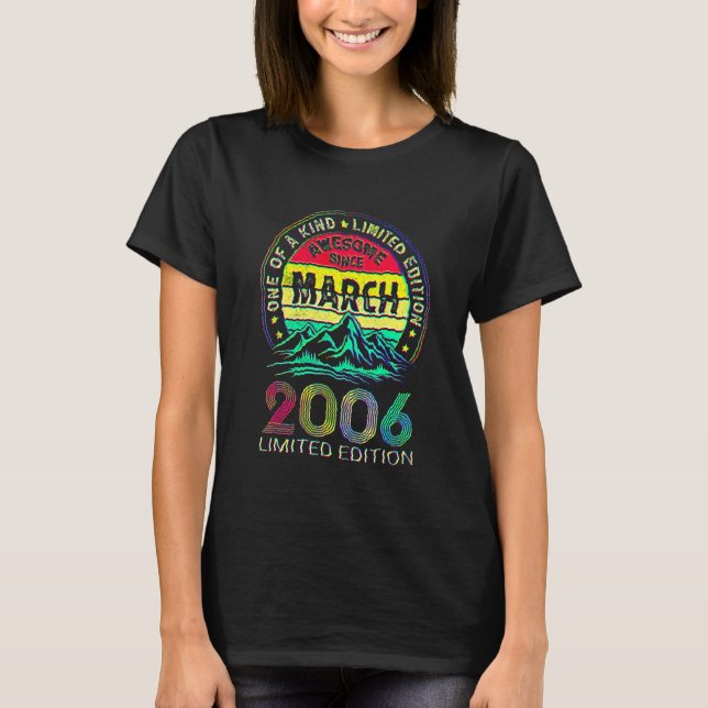 T-shirt 16th Birthday 16 Year Awesome Since March 2006 1 (Devant)