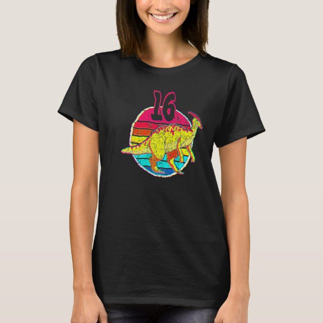 T-shirt 16th Birthday I Parasaurolophus I Family Matching (Devant)