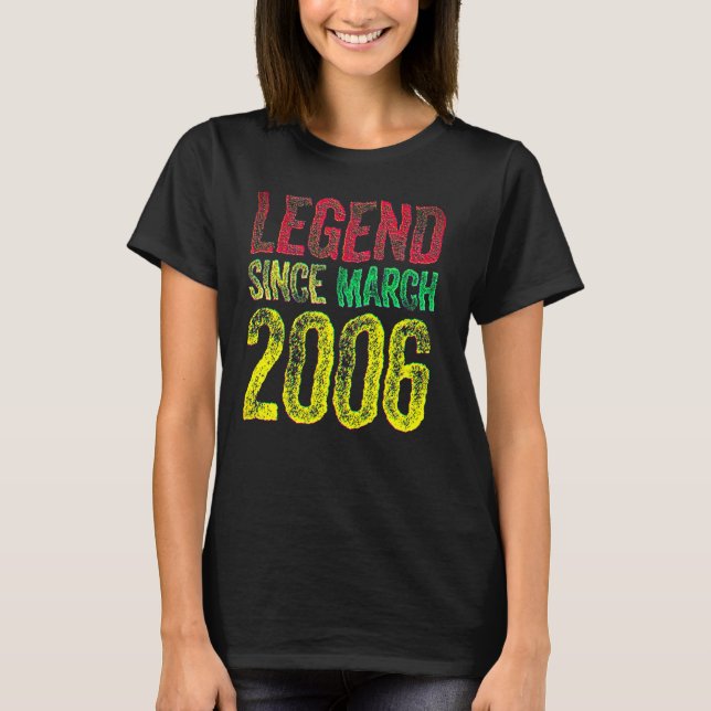 T-shirt 16th Birthday March Born Shirt 16 Years Legend Sin (Devant)