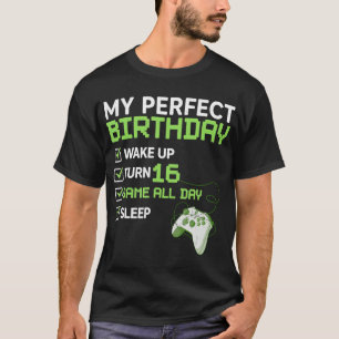 T-shirt 16th Perfect Birthday Boys Gaming 16 Years Old Gif