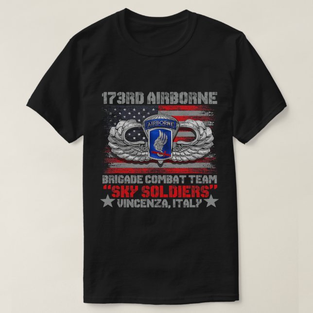 T-shirt 173e brigade aéroportée Équipe de combat Drapeau a (Design devant)