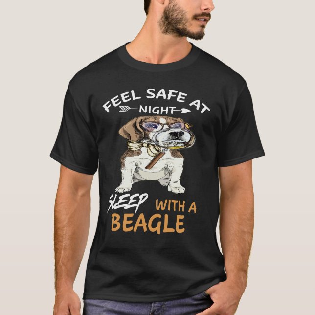 T-shirt 175 Sens En Sécurité La Nuit Sommeil Avec Un Beagl (Devant)