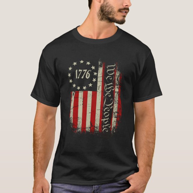 T-shirt 1776 Nous Le Peuple Constitution Patriotique Améri (Devant)