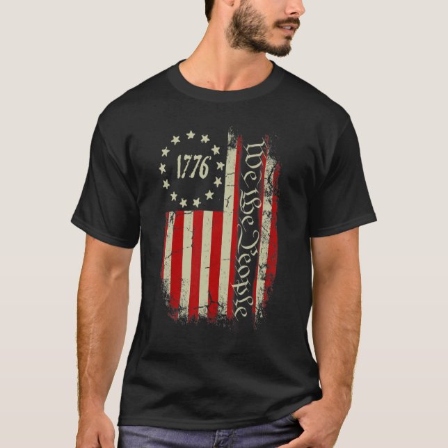 T-shirt 1776 Nous Le Peuple Constitution Patriotique Améri (Devant)