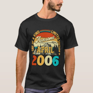 T-shirt 17 Ans Awesome Depuis Avril 2006 17e Anniversaire