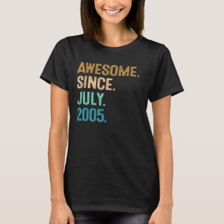 T-shirt 17 Ans Awesome depuis Juillet 2005 17e Anniversair