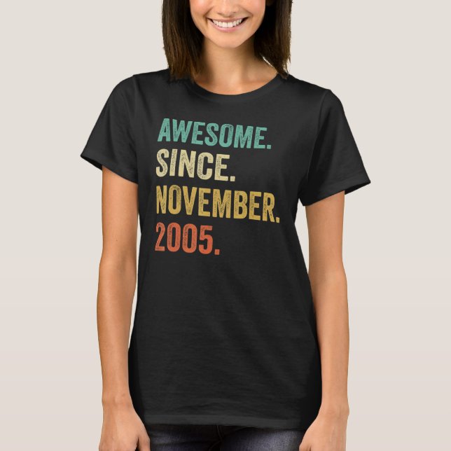 T-shirt 17 Ans Awesome Depuis Novembre 2005 17th Bir (Devant)