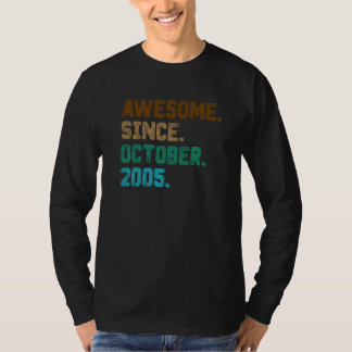 T-shirt 17 Ans Awesome depuis Octobre 2005 17e Naissance