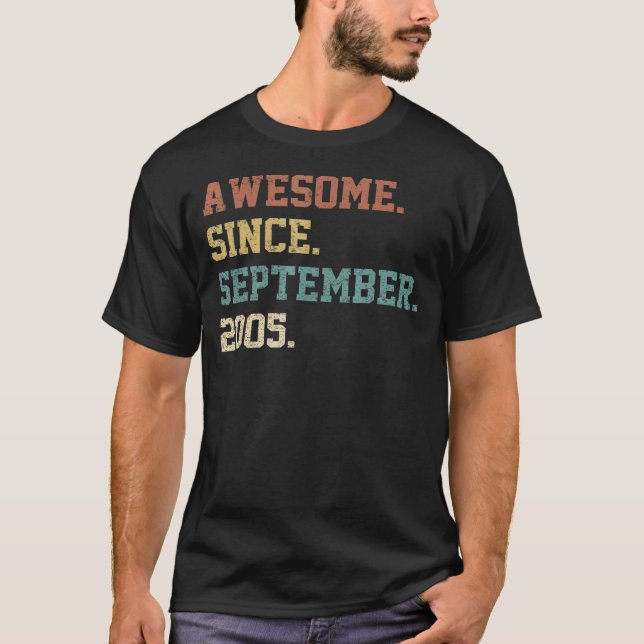 T-shirt 17 Ans Awesome Depuis Septembre 2005 17 (Devant)