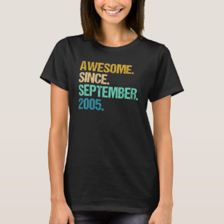 T-shirt 17 Ans Awesome Depuis Septembre 2005 17e 9