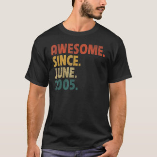 T-shirt 17 Ans Cadeau Awesome depuis Juin 2005 17e Birt
