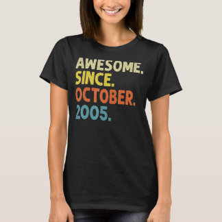 T-shirt 17 Ans Funny Awesome Depuis Octobre 2005 17e