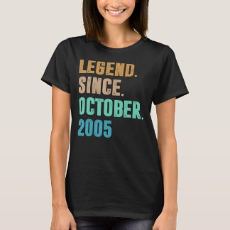 T-shirt 17 Ans Légende depuis Octobre 2005 17e Naissance
