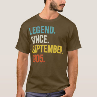 T-shirt 17 Ans Légende depuis septembre 2005 17e Birt