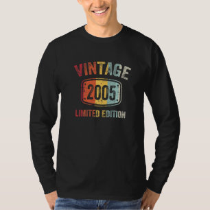 T-shirt 17 Ans Vintage 2005 17e Anniversaire