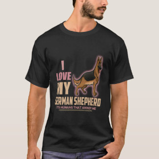 T-shirt 17 J'aime mon berger allemand, ce sont les humains