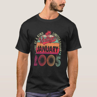 T-shirt 17 Year Old January 2005 Limited Edition 17Th Birt