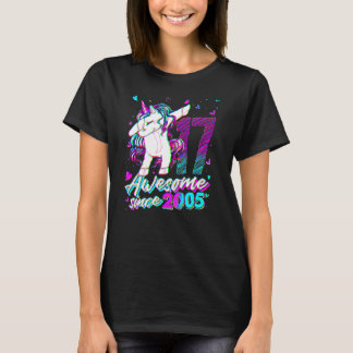 T-shirt 17 Years Old Unicorn Dabbing 17th Birthday Unicorn
