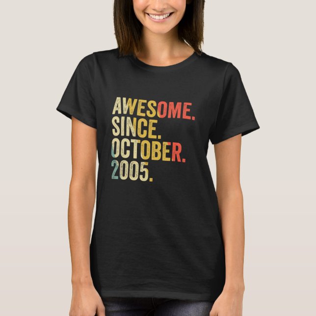 T-shirt 17e anniversaire 17 ans stupéfiant depuis octobre (Devant)