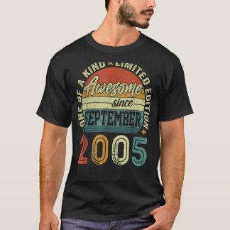 T-shirt 17e anniversaire 17 ans stupéfiant depuis septembr