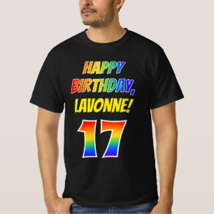 T-shirt 17e anniversaire — Gras, Amusant, Arc-en-ciel 17,