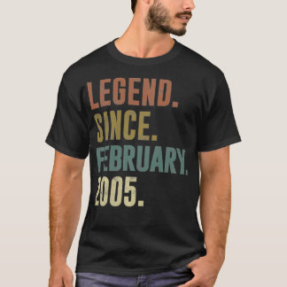 T-shirt 17e anniversaire Légende Vintage depuis février 20