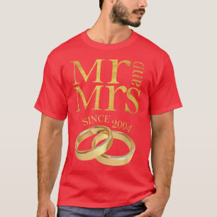 T-shirt 17e anniversaire Mariage Cadeau Mr & Mrs. depuis 2