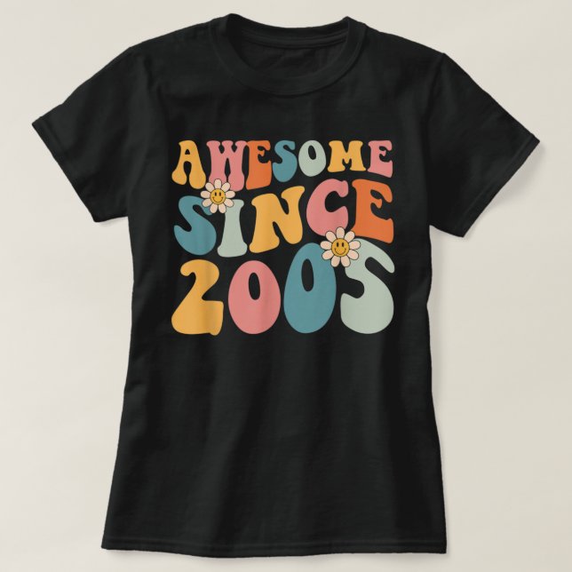 T-shirt 17e Birthday Toxits Awesome Since 2005 17 Years Ol (Design devant)