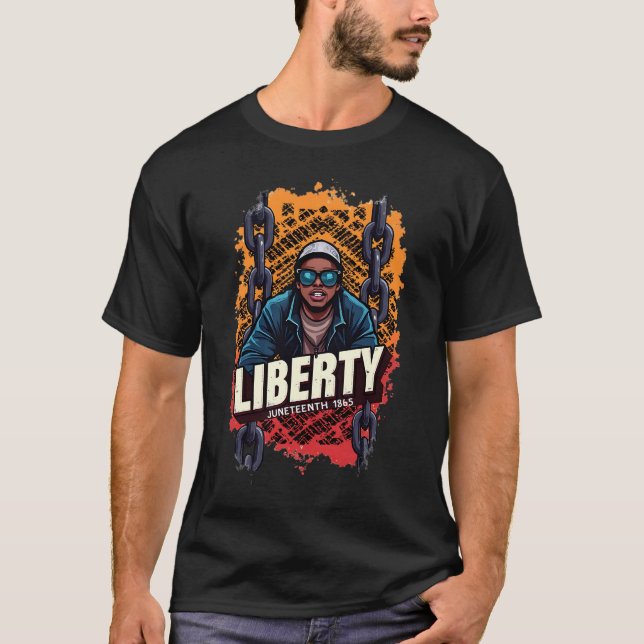 T-shirt 17ème "LIBERTÉ" sur les chaînes brisées en détress (Devant)