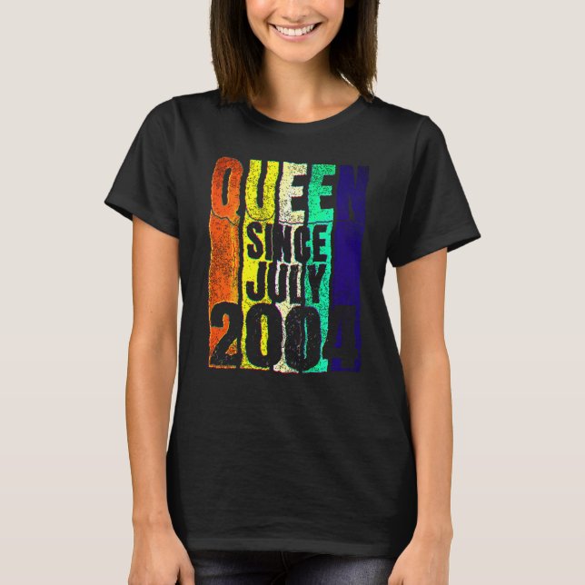T-shirt 17th Birthday Woman Quarantined Queen Since July 2 (Devant)