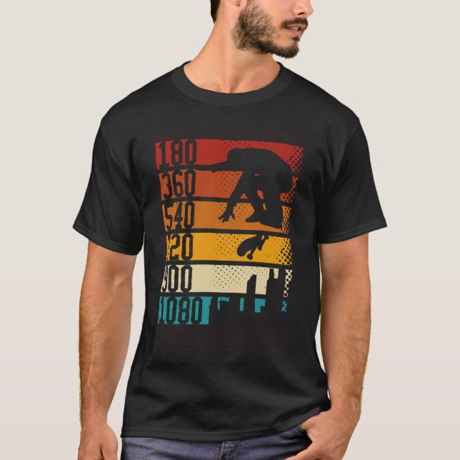 T-shirt 180 360 540 720 900 1080 Backprint Skateboard S (Devant)