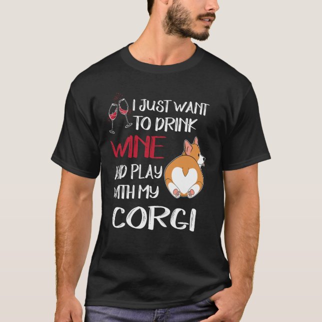 T-shirt 184 Je Veux Juste Boire Du Vin (Devant)