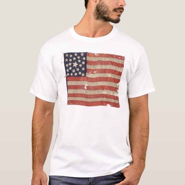 T-shirt 1850-1865 drapeau rare des États-Unis d'étoile de (Devant)